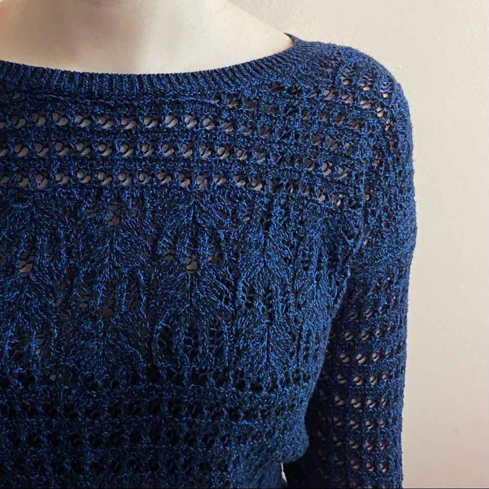 Open cable knit sweater